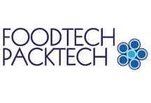 Detail of FOODTECH PACKTECH logo.