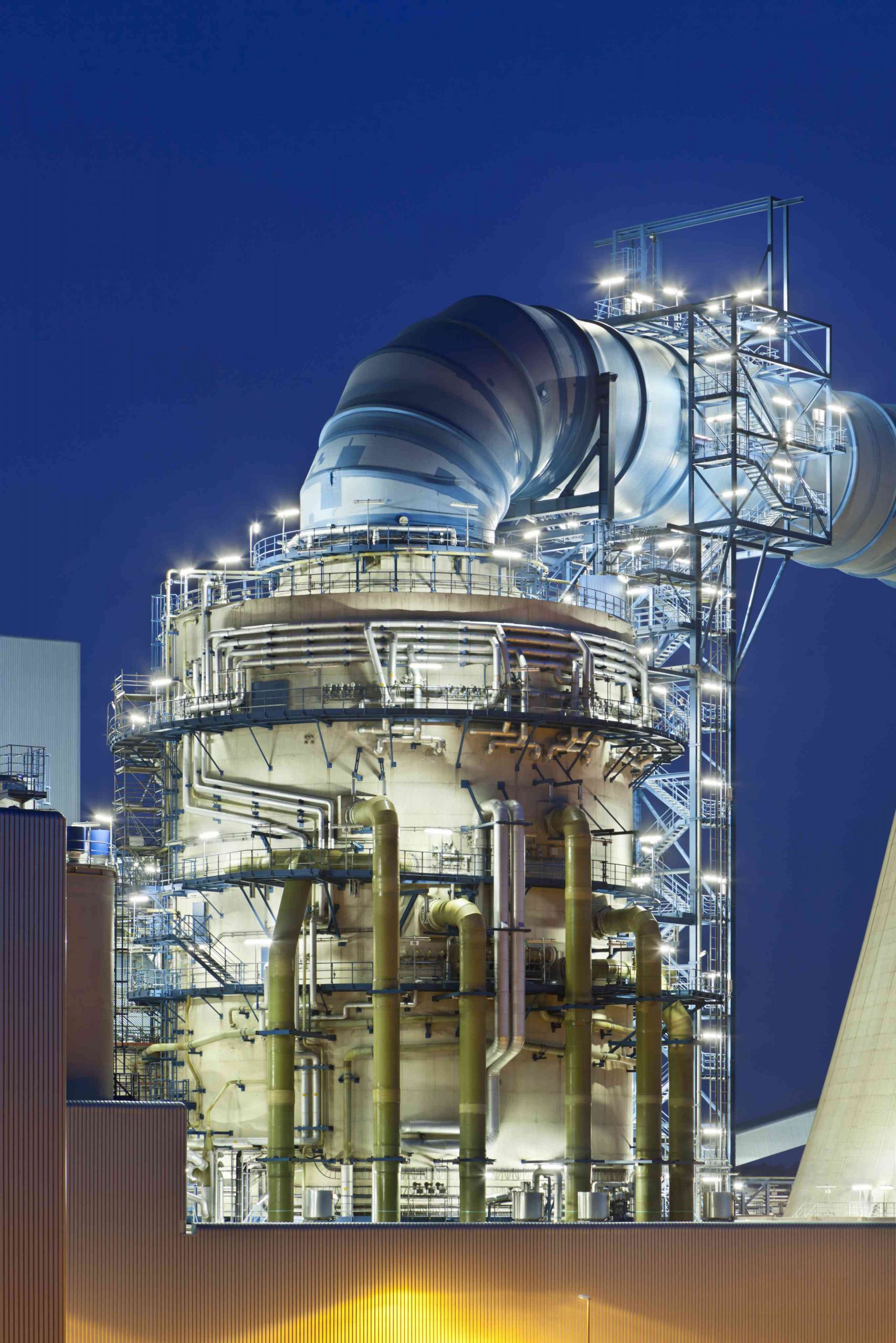 Flue-gas desulfurization plant in a modern brown coal power station.